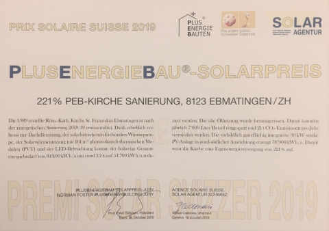 Auszeichnung Schweizer Solarpreis 2019