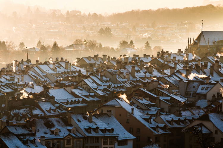 Foto Dächer im Smog/Nebel